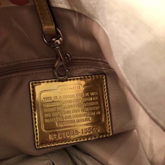 Coach poppy goldy satchel tote rare find discontinued - Picture 5 of 14